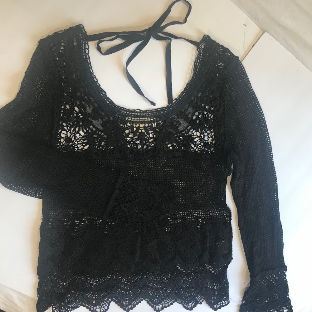 Open Knit Lace Top